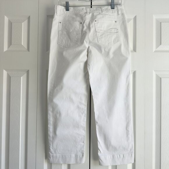 White House Black Market Capri Pants Size 2 White Cotton Spandex - Picture 5 of 14